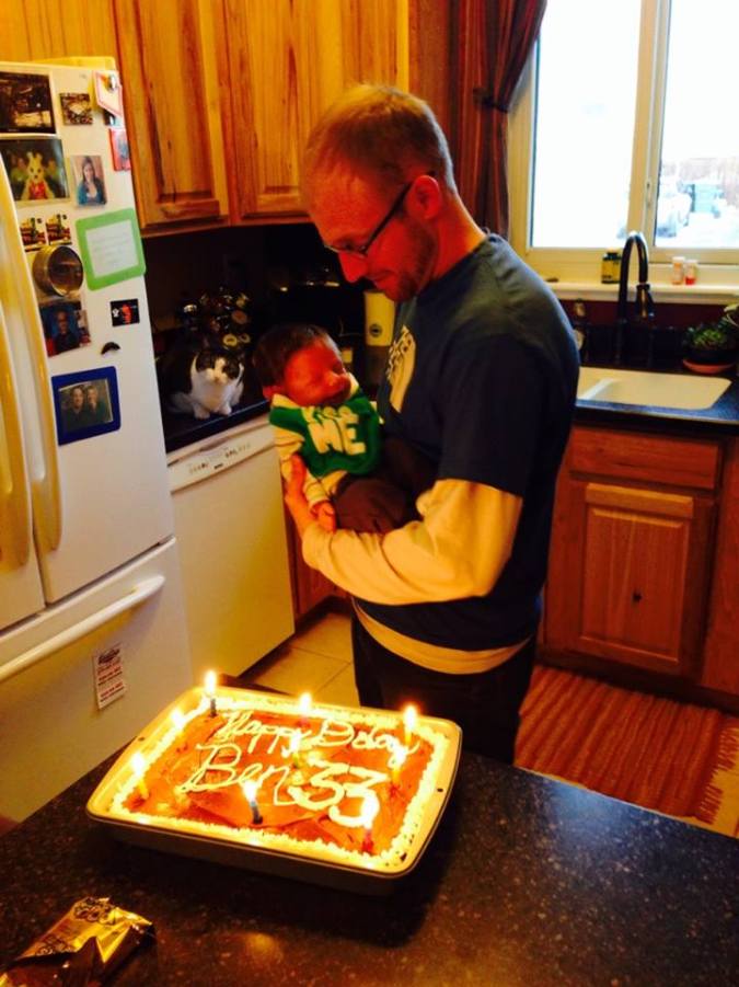 Celebrating Ben's birthday on the 16th.