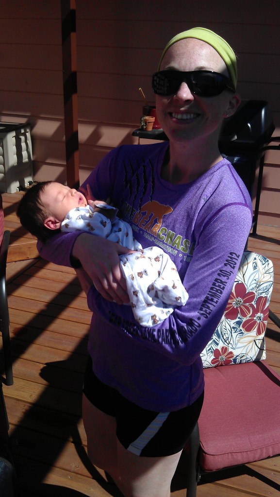 First outdoor ride of the season was up to Ben and Molly's to visit the little man.